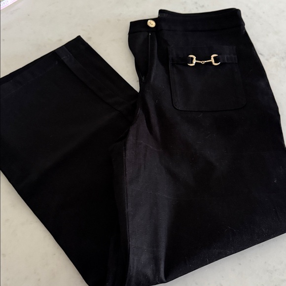 7 For All Mankind Black Pants with Gold Details - Picture 1 of 7